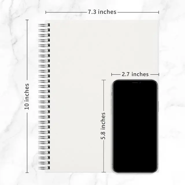 Alt view image 7 of 7 - Blank Journal Notebook, 160 Pages per Pack, B5 Size (7.6'' × 10'') 2-Pack, 100 GSM Thick Paper, Spiral-bound, Flexible Plastic Cover, for Sketching, Drawing, Painting