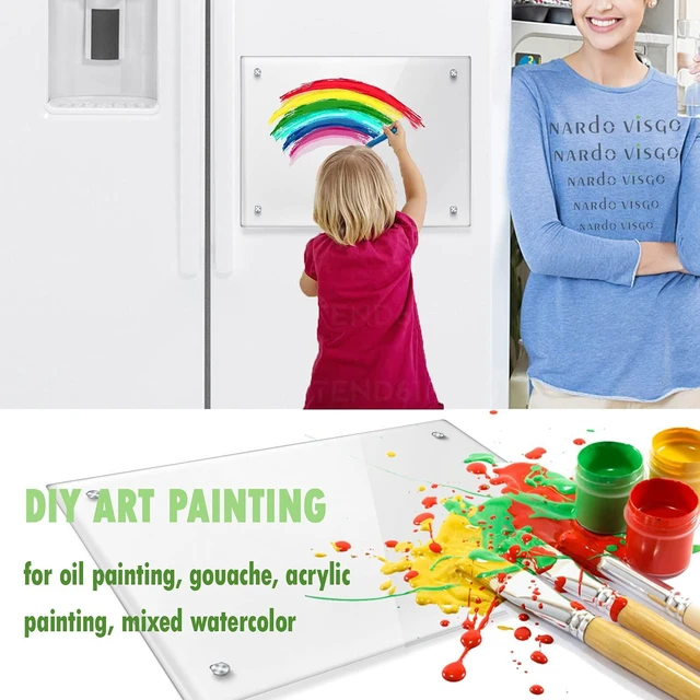 Alt view image 4 of 7 - Acrylic Note Board Refrigerator Dry Erase Board Magnetic Clear 15x11 Includes 4 Dry Erase Markers (Pack of 2)