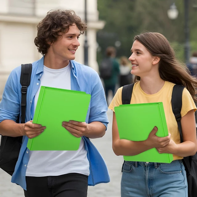 Alt view image 7 of 7 - Sturdy 1.5 Inch 3 Ring Binder with 2 Pockets, 6 Pack, Ivy Green Slant-D Ring Binder, PVC-Free, Customizable Clear View Binder,Holds 350 Sheets of 8.5" x 11" Paper for Office, Home, School