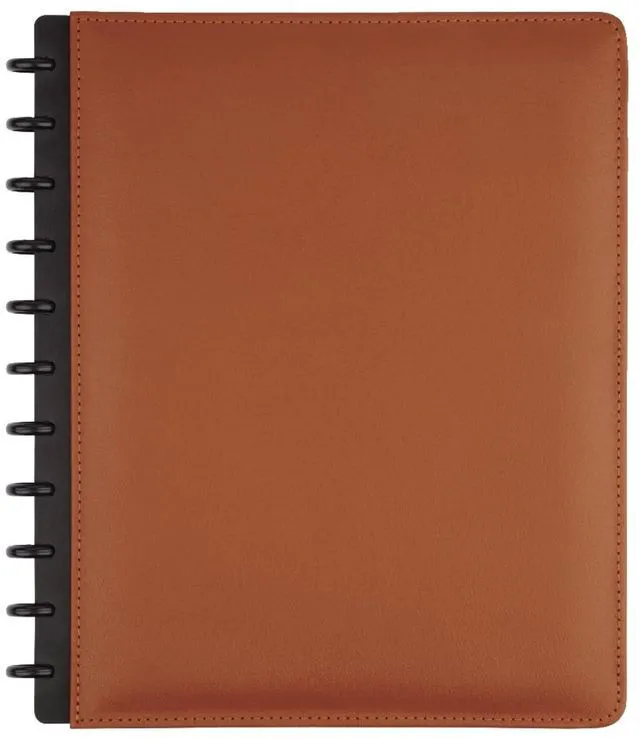 Main image of Custom Note-Taking System Discbound Notebook, Letter Size, Leather Cover, Brown 0735854023614: Amazon.com