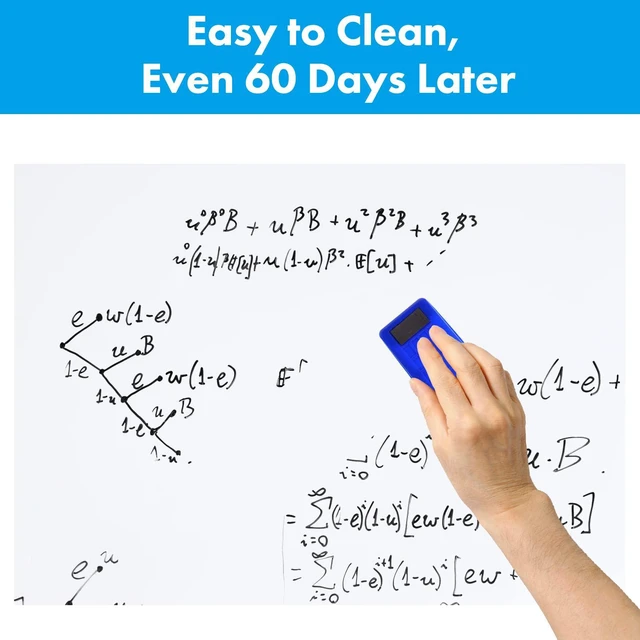 Alt view image 5 of 7 - White Board for Wall, 36" x 48" Peel and Stick Paper, No Ghosting Transform Any Wall into Dry Erase Surface, Self-Adhesive, Attach Magnets to Hold Notes, Includes Markers, Eraser and Magnets