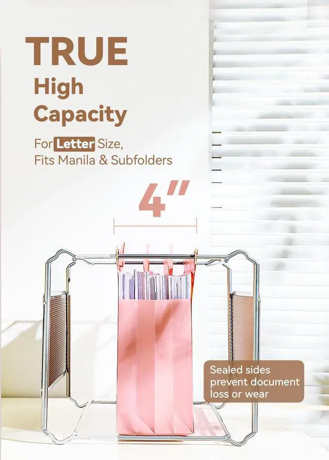 Alt view image 2 of 6 - Hanging File Folders, 4" Expansion for Bulky Files, Letter, Pastel Letter Size, 6-Pack for Filing Cabinets, Sturdy and Tear-Resistant, Side-Sealed Pockets, Movable Dividers, Insertable Tabs