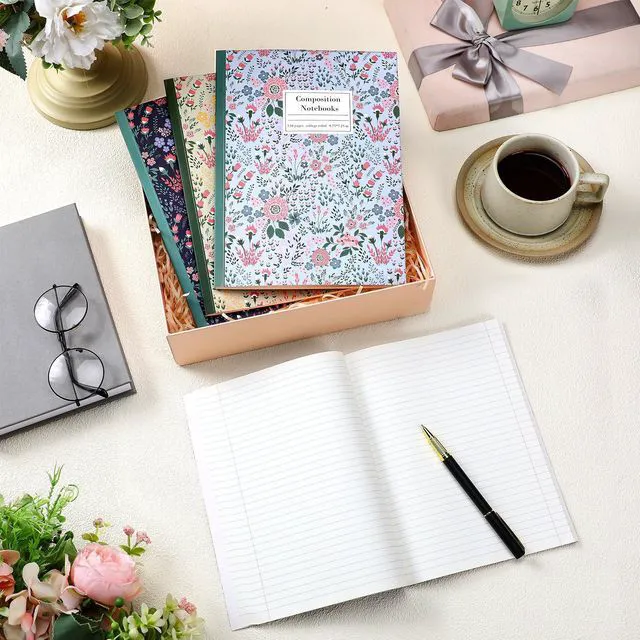 Alt view image 5 of 6 - 3 Pcs Wildflower Cute Composition Notebook College Ruled Bulk Back to School Supplies, 7-1/2" x 9-3/4", 110 Pages Each, Floral Aesthetic Composition Notebook, Office Teacher Student Gifts