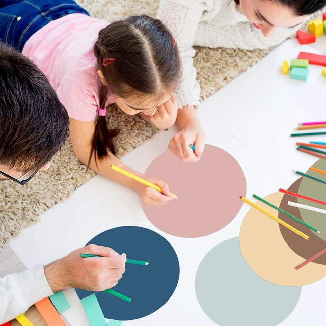 Alt view image 4 of 6 - 12 Pack Colorful Dry Erase Dots Circle Spot for Classroom, Bohemian Colors 10.5 Inch, Table Removable Vinyl Desktop Stickers Spots Wall Decals, for 100th Day of School Teacher Students Home