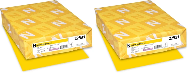 Main image of Wausau Paper 22531 Astrobrights Color Paper, 8.5 x 11, 24 lb / 89 GSM, Solar Yellow, 500 Sheets (Pack of 2)