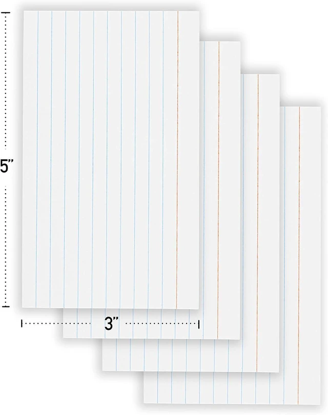Alt view image 3 of 5 - Index Cards 3x5 Bulk, (2400 Cards), Notecards, Flashcards, Notecards 3x5 lined, Blank on Back, Flashcards for School Home and Office, Ruled Index Card, 100 Per Pack, (24 Pack)