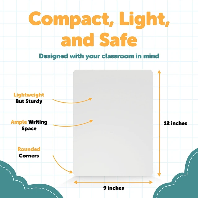Alt view image 3 of 7 - Dry Erase Lapboards - Student Single Sided Whiteboards - 25 Pack - 9" x 12"
