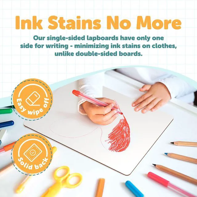 Alt view image 2 of 7 - Dry Erase Lapboards - Student Single Sided Whiteboards - 25 Pack - 9" x 12"