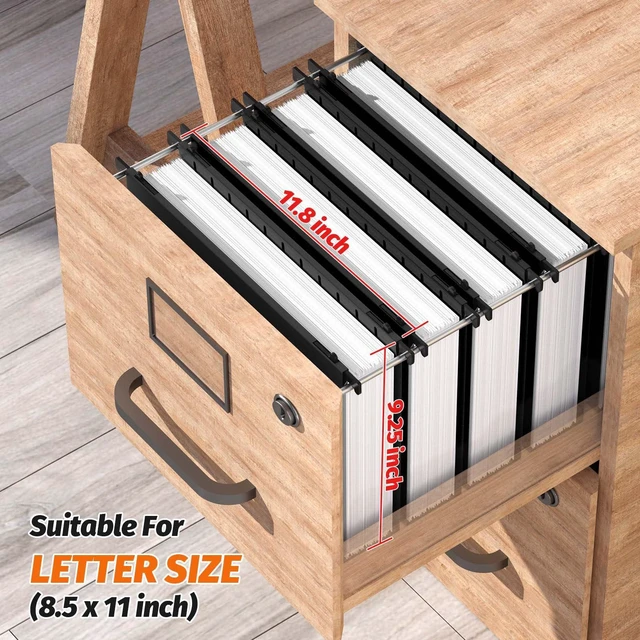 Alt view image 3 of 7 - Extra Capacity Plastic Hanging File Folders,12 Pack Reinforced Hang Folders,Heavy Duty 2 Inch Expansion,Plastic Filing Cabinet Folders,Letter Size,Designed for Bulk Files, Medical Charts,Black