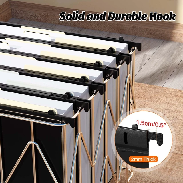 Alt view image 5 of 7 - Extra Capacity Plastic Hanging File Folders,12 Pack Reinforced Hang Folders,Heavy Duty 2 Inch Expansion,Plastic Filing Cabinet Folders,Letter Size,Designed for Bulk Files, Medical Charts,Black
