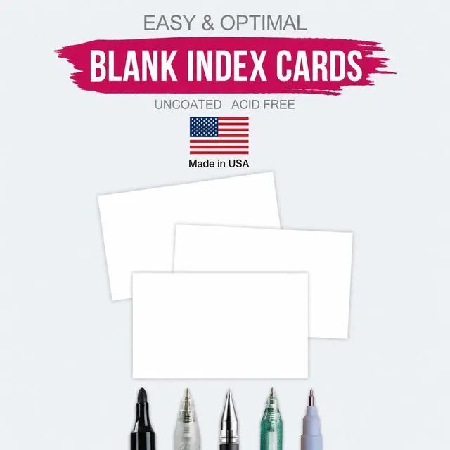 Alt view image 3 of 7 - 3x5 Blank Index Cards, 2400 Count Bulk Pack, Heavyweight Flash Cards and Notecards for Studying, Classroom, Home and Office, 24 Packs of 100, Made in USA