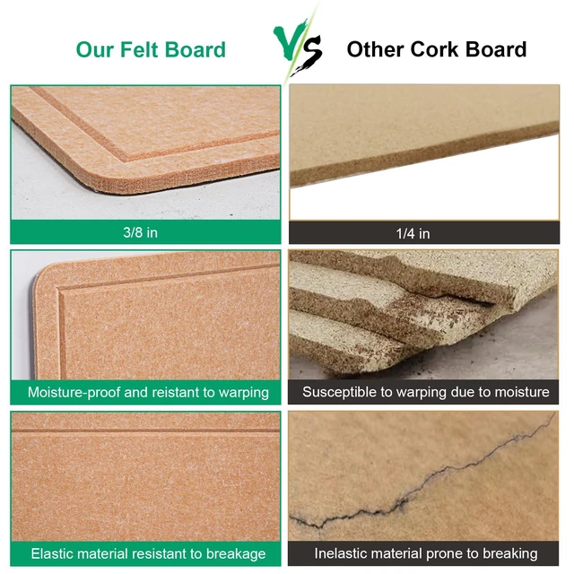 Alt view image 4 of 7 - Large Bulletin Board 72" x 48" Felt Cork Board Pin Board, Ginger Yellow Cork Board Alternative for Wall, Foldable Self-Adhesive Vision Board Prayer Board with Pushpins for Home Office Classroom