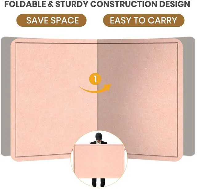 Alt view image 6 of 7 - Large Bulletin Board 60" x 36" Felt Cork Board - Decor Pin Board, Pink Cork Board Alternative for Wall, Foldable Self-Adhesive Vision Board Prayer Board with Pushpins for Home Office Classroom