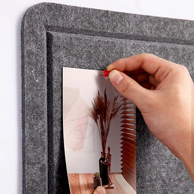Alt view image 3 of 7 - Large Bulletin Board 72" x 48" Felt Cork Board - Decor Pin Board, Dark Gray Cork Board Alternative for Wall, Foldable Self-Adhesive Vision Board Prayer Board with Pushpins for Home Office Classroom