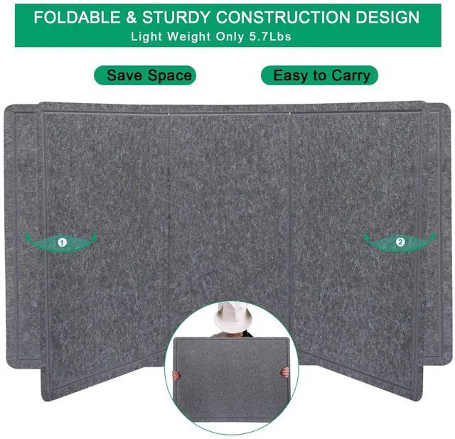 Alt view image 6 of 7 - Large Bulletin Board 72" x 48" Felt Cork Board - Decor Pin Board, Dark Gray Cork Board Alternative for Wall, Foldable Self-Adhesive Vision Board Prayer Board with Pushpins for Home Office Classroom