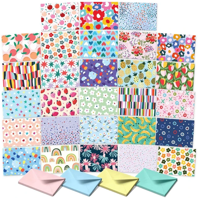 Alt view image 2 of 7 - S&O Blank Cards for All Occasions in One Box Set - Blank Notecards for Handwritten Messages - All Occasion Notes Assortment Box with covers - 100 Vibrant Notecards and Envelopes Pack