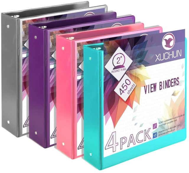 Main image of 3 Ring Binders 2 Inch,Clear View Binder with 2 Pockets, Holds 450 Sheets 8.5x11 Inches Paper, Customizable Cover & Spine, Large Capacity Binders for Office, School, Home, Business