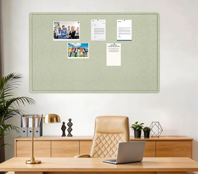 Alt view image 2 of 7 - Large Bulletin Board 72" x 48" Felt Cork Board - Decor Pin Board, Sage Cork Board Alternative for Wall, Foldable Self-Adhesive Vision Board Prayer Board with Pushpins for Home Office Classroom