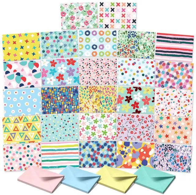 Alt view image 3 of 7 - S&O Blank Cards for All Occasions in One Box Set - Blank Notecards for Handwritten Messages - All Occasion Notes Assortment Box with covers - 100 Vibrant Notecards and Envelopes Pack