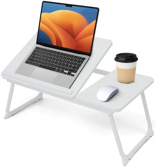 Main image of Lap Desk for Couch/Sofa/Floor, 5-Angle Adjustable Bed Desk with Foldable Legs &Cup Holder, Light Weight Bed Tray Table for Writing/Eating/Reading, Portable Laptop Stand for Adults, Kids