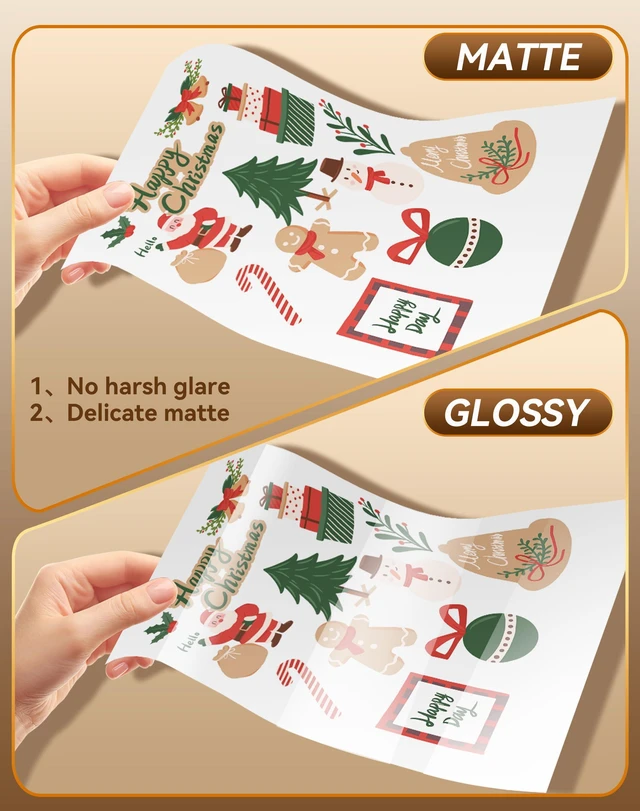 Alt view image 3 of 7 - Matte Printable Vinyl Sticker Paper 200 Sheets 11" x 17" Waterproof Tear-Resistant Decals for Crafts, Labels & Small Projects with Inkjet & Laser Printers