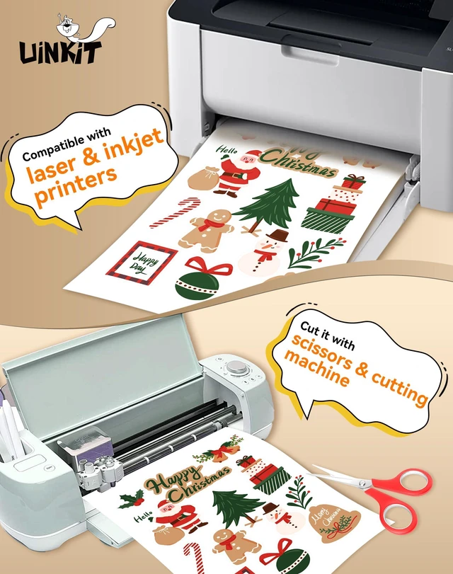 Alt view image 6 of 7 - Matte Printable Vinyl Sticker Paper 200 Sheets 11" x 17" Waterproof Tear-Resistant Decals for Crafts, Labels & Small Projects with Inkjet & Laser Printers