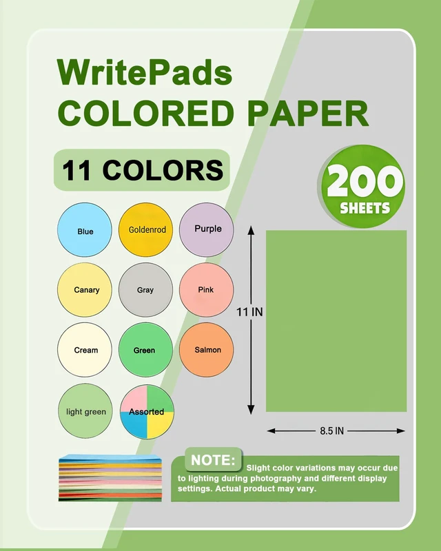 Alt view image 2 of 7 - Veritas Colored Copy Paper, Green Colored Printer Paper 8.5 x 11, 20 lb / 75 GSM, 200 Sheets (1 Reams) Computer Paper, Multi-Purpose paper, Made in USA