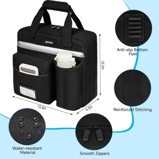Alt view image 4 of 7 - 3 Ring Zipper Binder Bag, 3 Inch D-Ring 700 Sheet Capacity, Portable File Organizer with Removable Shoulder Strap & Multiple Pockets for School Office Travel Summer Study Back to School,Black