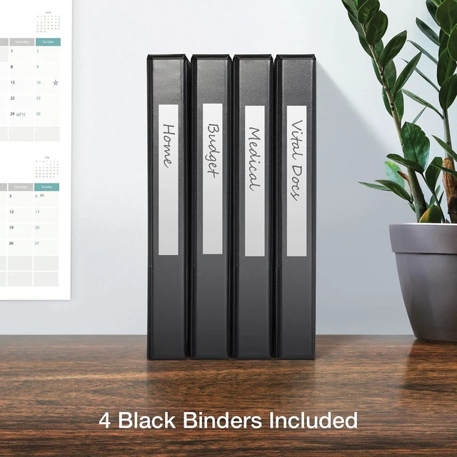 Alt view image 5 of 6 - 3 Ring Binders, 1 inch ONE-Touch Easy Open D Rings, Durable Binders for School and Office, ClearVue, Xtralife Hinge, Non-Stick, PVC-Free, Black, Holds 250 Sheets, 4 PK (79903)
