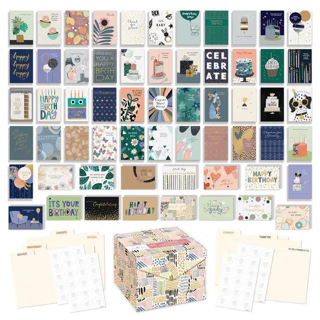 Main image of 65-Count All-Occasion Card Pack, Assorted Celebration Designs