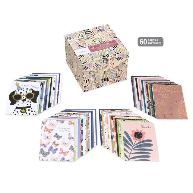 Alt view image 3 of 7 - 65-Count All-Occasion Card Pack, Assorted Celebration Designs