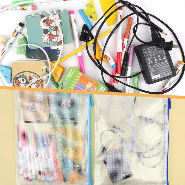 Alt view image 6 of 6 - 20pcs Mesh Zipper Pouch Bags, Puzzle Bags, A3 17x12 Inches Large Reusable Pouches for Organizing Classroom and Storage, Extra Large Zipper Pouch, Board Game Storage