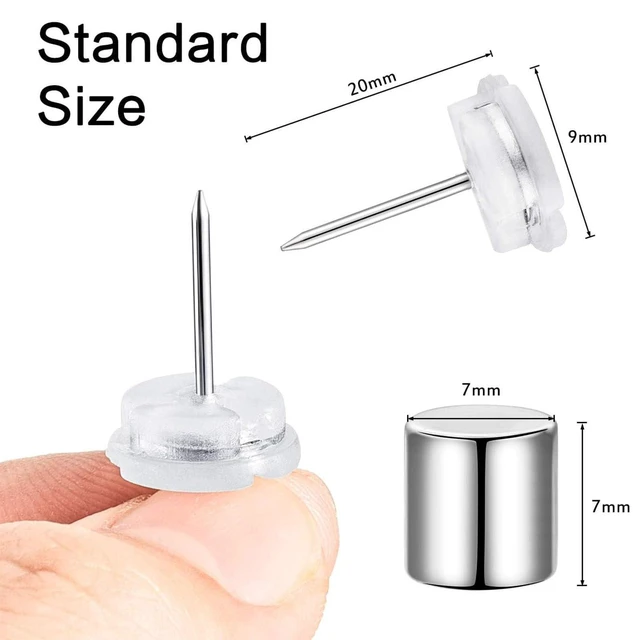 Alt view image 2 of 7 - 1000 Sets Magnetic Push Pins Magnet Thumbtacks Poster Hanger,Silver Decorative Magnetic Pushpins,Metal Strong Magnet Tacks,for Wall Cork board Bulletin board Photo Poster