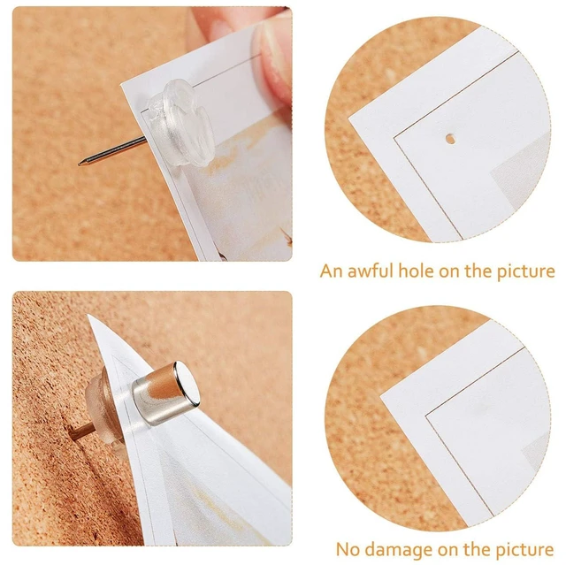 Alt view image 3 of 7 - 1000 Sets Magnetic Push Pins Magnet Thumbtacks Poster Hanger,Silver Decorative Magnetic Pushpins,Metal Strong Magnet Tacks,for Wall Cork board Bulletin board Photo Poster