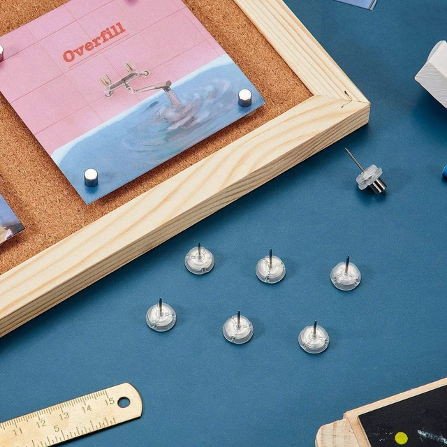 Alt view image 7 of 7 - 1000 Sets Magnetic Push Pins Magnet Thumbtacks Poster Hanger,Silver Decorative Magnetic Pushpins,Metal Strong Magnet Tacks,for Wall Cork board Bulletin board Photo Poster