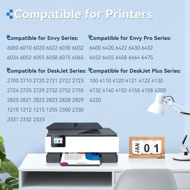 Alt view image 2 of 6 - 67XL Ink Cartridges Black Color Combo Pack Compatible for HP 67 Ink Compatible for HP Ink 67 for HP 67 Ink Cartridges Black Color Combo Pack Fit for DeskJet 2855e 2755e 2700 2700e Printer
