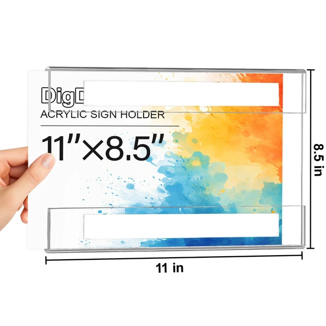 Alt view image 2 of 7 - 20 Pcs Acrylic Sign Holder 11 x 8.5 - No Drilling Horizontal Sign Holders with Adhesive, Clear Plastic Frames Paper Display Sign Holder for Office, Home, Store, Restaurant