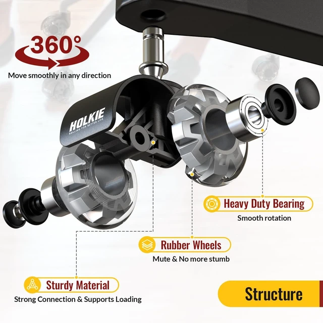 Alt view image 7 of 7 - Office Chair Wheels Set of 30 Replacement 2 Inch Dual Casters - Universal Fit 11mm Rubber Smooth Quiet Rolling Casters - for Hardwood Floors Carpet Computer Grey
