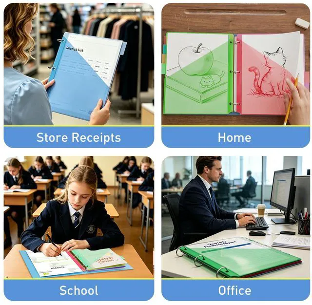 Alt view image 7 of 7 - 24 Counts Dividers with 2 Pockets, 8 Tabs Binder Dividers for 3 Ring Binder, Plastic Binder Dividers with Tabs for Office & School Organization Supplies, Multicolor, Letter Size, 3 Sets