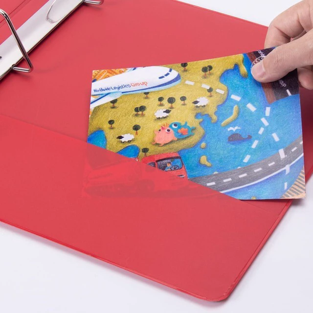 Alt view image 4 of 7 - Sturdy 2 Inch Slant-D Ring 3 Ring Binder with Clear View Cover 2"Heavy Duty Slant-D Ring,PVC-Free 2.4mm Board,Holds 225 Letter Sheets,Commercial Bulk for Corporate Offices,6 Pack (Red)