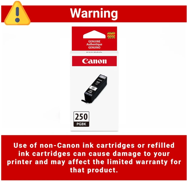 Alt view image 3 of 7 - PGI-250 Genuine Pigment Black Ink Tank, Compatible with MG6320, IP7220 & MG5420, MX922, MG5520, MG6420, MG7120, iX6820, iP8720, MG7520, MG6620, and MG5620 Printers