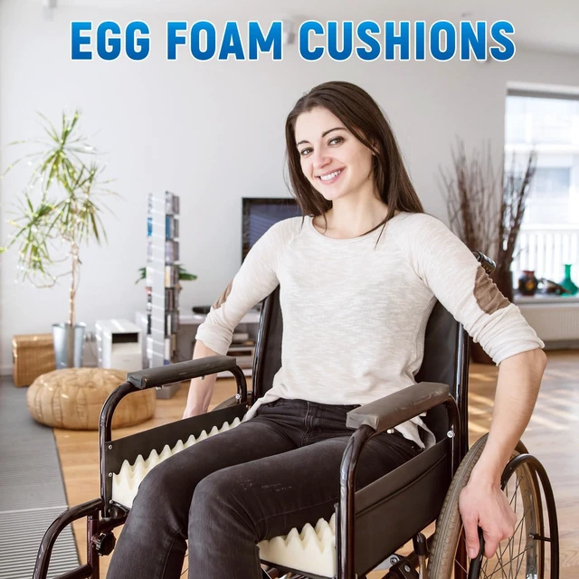 Alt view image 6 of 6 - 1 Pcs Egg Foam Pad Eggs Chair Cushion to Relieve Back Foam Christmas Seat Cushion Chair Accessories Pad for Office Recliner Wheelchair Home Car (Egg,Beige)
