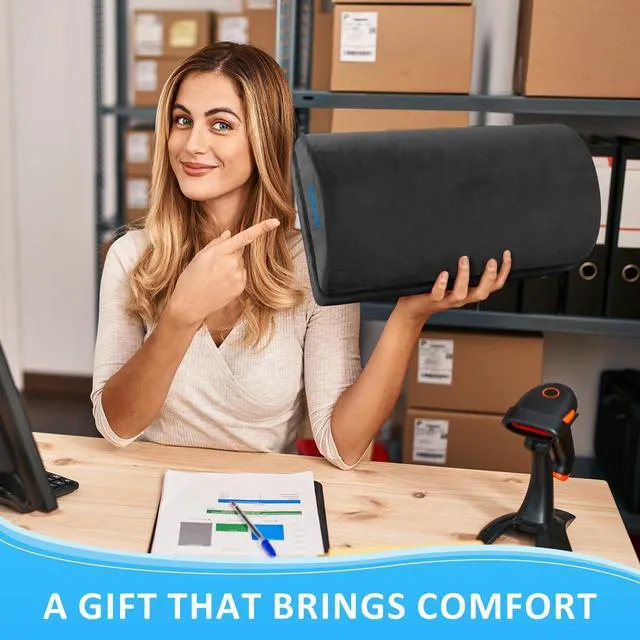 Alt view image 7 of 7 - Foot Rest for Under Desk at Work, 2 Heights Foot Stool, Gray Comfortable Office Desk Accessories with 2 Adjustable Heights, Washable Cover, Footrest for Office, Home and Car Foot Support