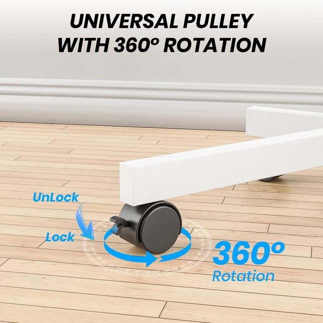 Alt view image 4 of 7 - Rolling TV Stand for 20-60 Inch LCD LED Flat/Curved TVs/Screens 2 Height Adjustable Mobile TV Floor Stand with Locking Wheels up to 88Lbs, Outdoor Tilt TV Cart Max VESA 400x400mm, White