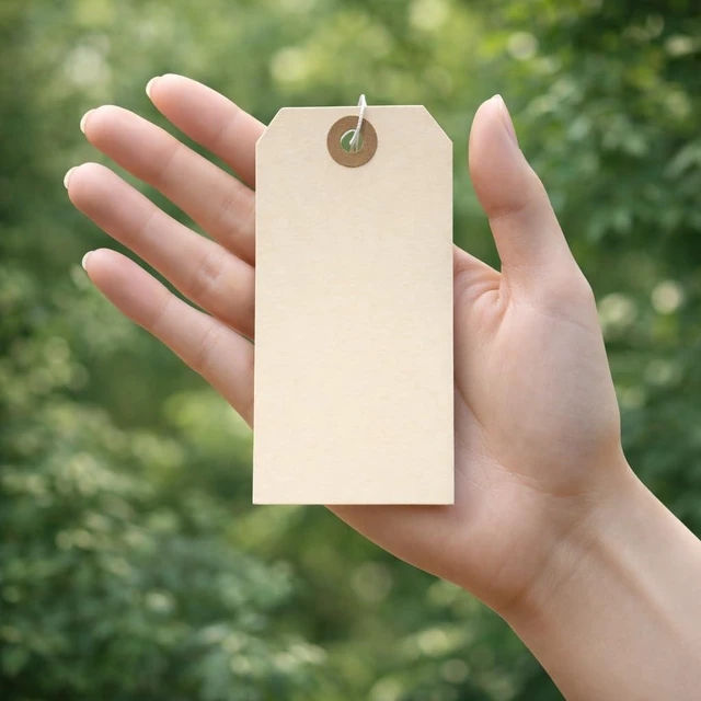 Alt view image 7 of 7 - Tags with Elastic String Attached - #5, 4 3/4" x 2 3/8" Box of 200 Manila Paper Label Tags with Elastic Loop and Reinforced Hole (Pack of 2)