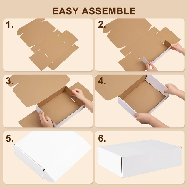 Alt view image 5 of 7 - 11x8x4 Inches Shipping Boxes Set of 25, White Corrugated Cardboard Boxes, Mailer Boxes for Small Business