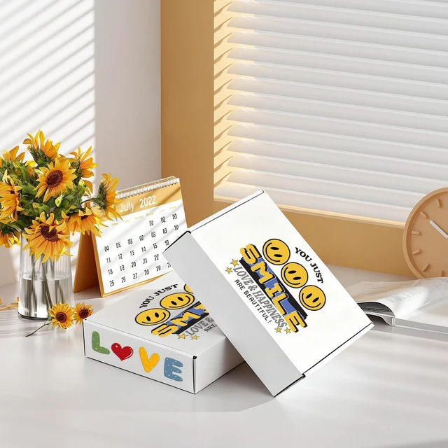 Alt view image 7 of 7 - 9x6x4 Inches Shipping Boxes Set of 50, White Corrugated Cardboard Boxes, Mailer Boxes for Small Business