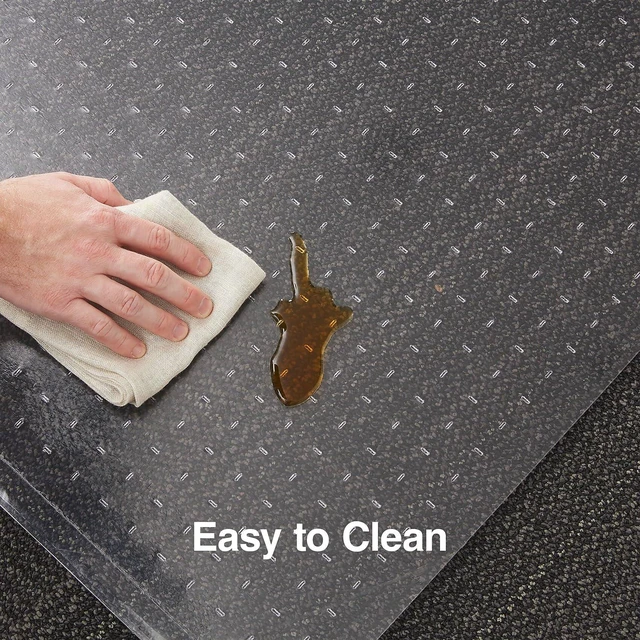 Alt view image 4 of 5 - Office Chair Mat, Clear Floor Mats, Medium-Pile Carpets, 60 x 46 Inch, Smooth Glide Smooth-glide protection for desk chairs on medium-pile carpeted floors