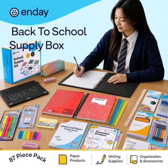 Alt view image 3 of 7 - Back to School Supplies High School Kit for Kids with Folders, Notebooks, Pencils, Pens & More Back to School Supplies Kit School Supply Bundle for Classroom Essentials