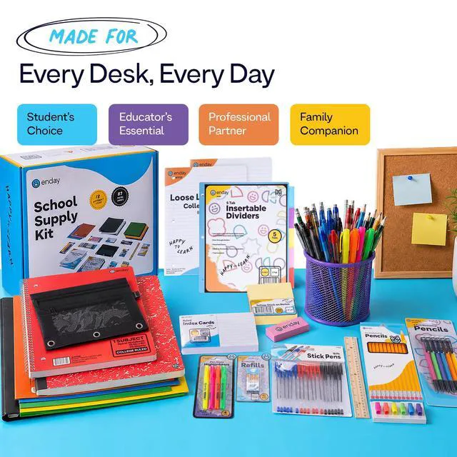Alt view image 6 of 7 - Back to School Supplies High School Kit for Kids with Folders, Notebooks, Pencils, Pens & More Back to School Supplies Kit School Supply Bundle for Classroom Essentials